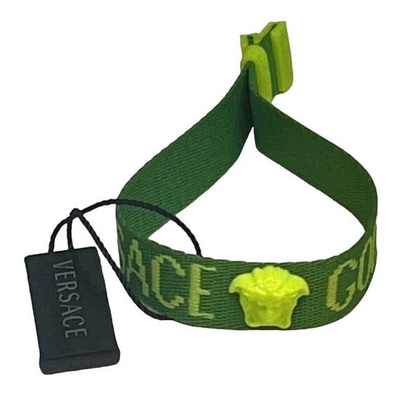 Versace Goddess Medusa Ribbon Bracelet GREEN - Picture 1 of 11